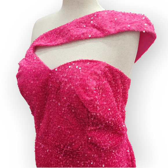 Hot Pink Evening Gown Size 24 - Picture 11 of 11